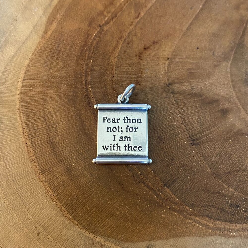 RETIRED James Avery "Fear Not; For I am With You" Charm, Sterling Silver